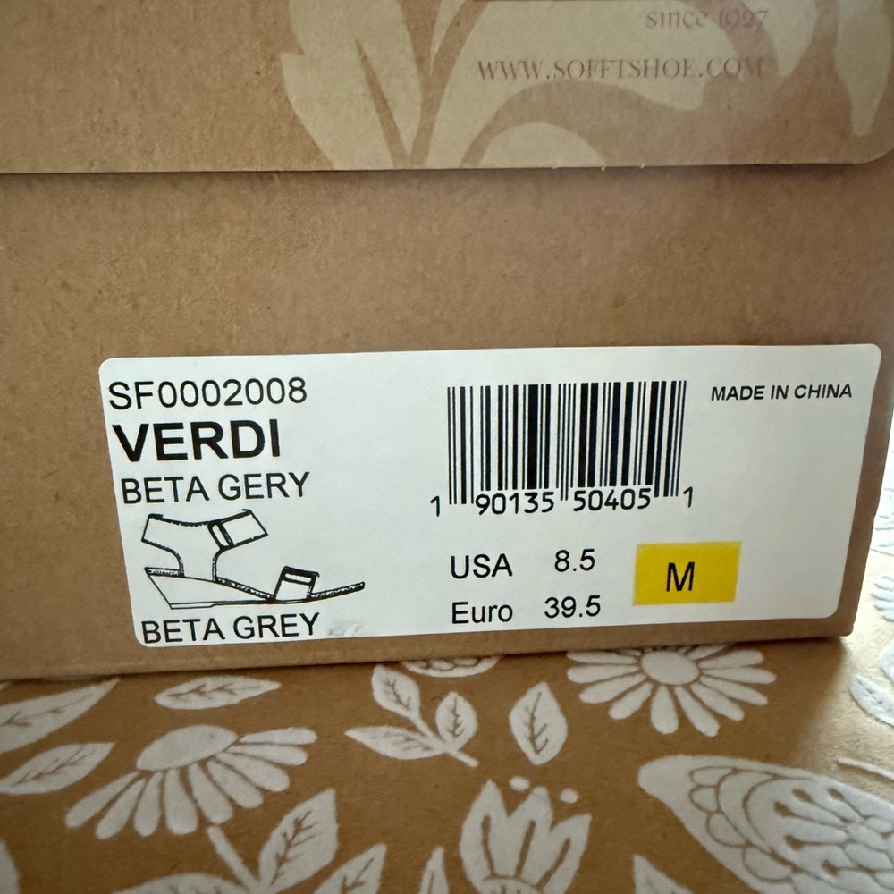 Verdi Comfort Buckle Wedge Sandal Beta Grey 8.5M NEW in box - Picture 5 of 7